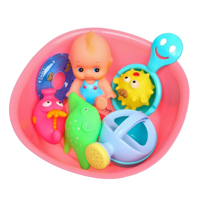 Набор резиновых игрушек для ванны «Игры малыша», с пищалкой, 8 шт, Крошка Я - фото 1897151148