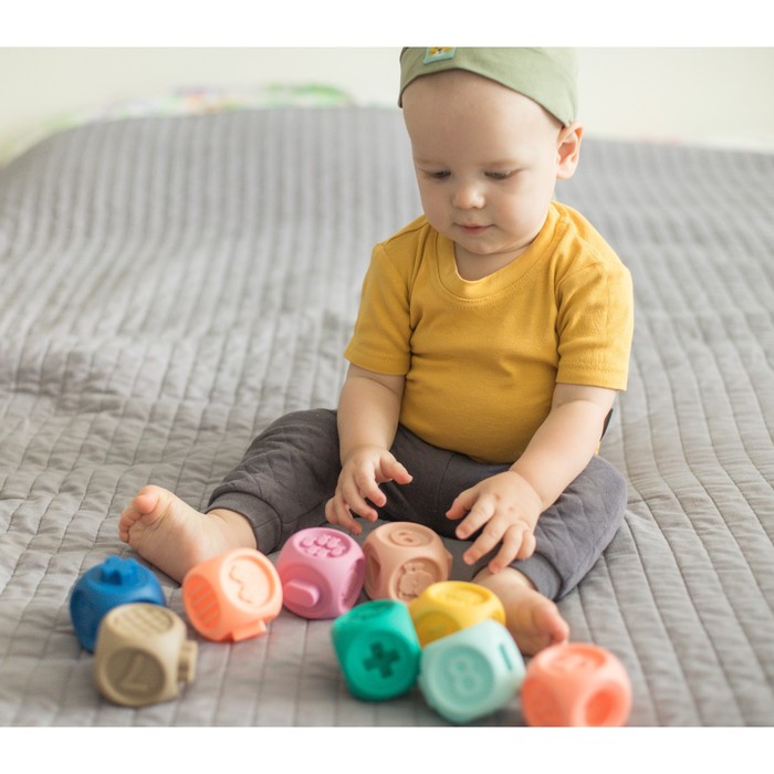 Набор игрушек для игры в ванне «Кубики», 10 шт, силиконовые 53532