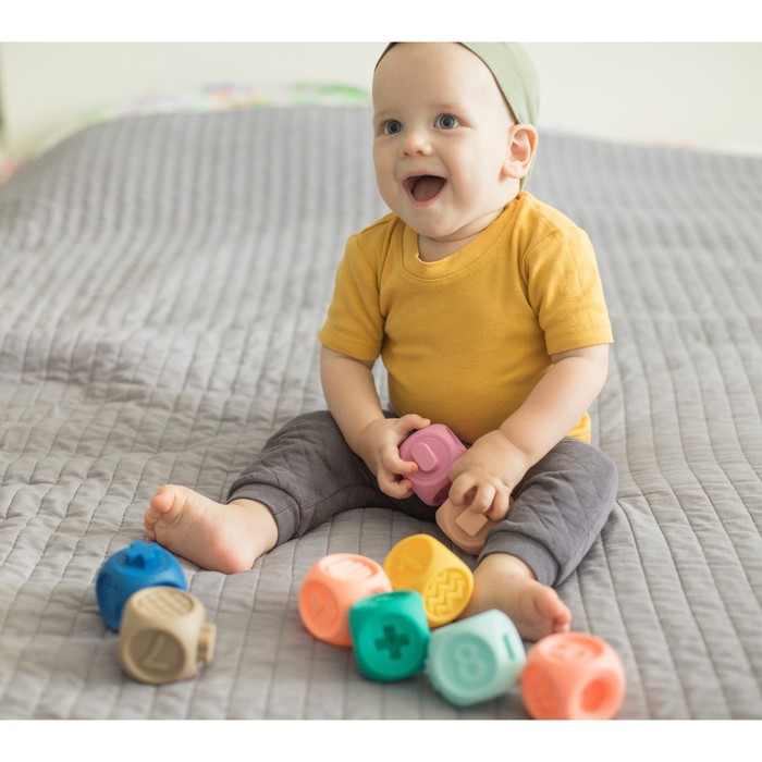 Набор игрушек для игры в ванне «Кубики», 10 шт, силиконовые 53532