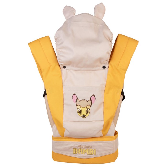 Рюкзак-кенгуру Polini kids Disney baby «Бэмби» с вышивкой, цвет бежевый - Фото 1
