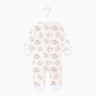 Комбинезон детский, цвет молочный/кошки, рост 56 см - фото 42742606