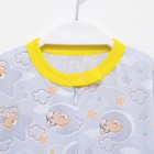 Комбинезон детский, цвет серый/мишки, манжет МИКС, рост 56 см - фото 33480200