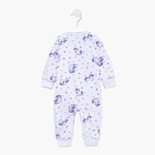 Комбинезон детский, цвет белый/фиолетовый, рост 68 см - фото 26707991