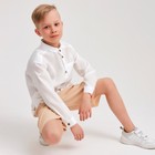 Шорты-бермуды детские MINAKU: Cotton collection цвет бежевый, рост 146 - Фото 4