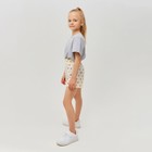 Шорты для девочки MINAKU: Cotton Collection, бежевые, рост 122 см - Фото 2