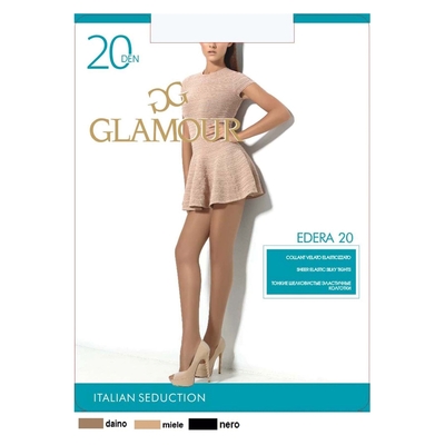 Колготки женские капроновые, GLAMOUR Edera 20 ден, цвет загар (daino), размер 3