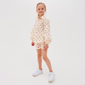 

Блузка для девочки MINAKU: Cotton Collection цвет бежевый, рост 158