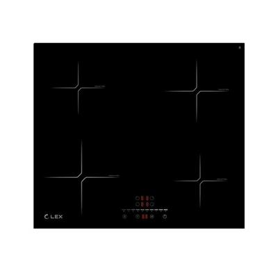 Варочная поверхность Lex EVI 640-2 BL, индукционная, 4 конфорки, сенсор, чёрная