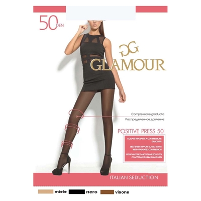 Колготки женские GLAMOUR, цвет miele (лёгкий загар), размер 4 (арт. Positive press 30)