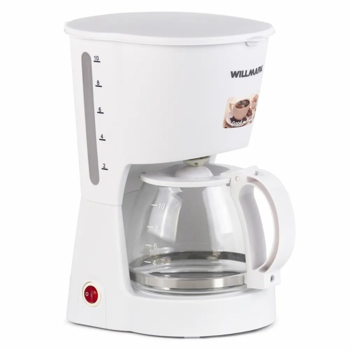 Кофеварка WILLMARK WCM-1350D, капельная, 900 Вт, 1.2 л, белая - Фото 1