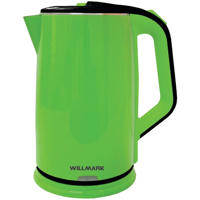 Чайник электрический WILLMARK WEK-2012PS, пластик, колба металл, 2 л, 2000 Вт, салатовый - Фото 1