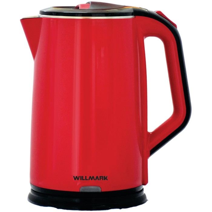Чайник электрический WILLMARK WEK-2012PS, пластик, колба металл, 2 л, 2000 Вт, красный - Фото 1