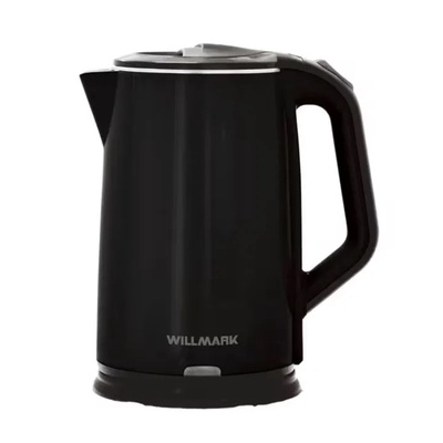 Чайник электрический WILLMARK WEK-2012PS, пластик, колба металл, 2 л, 2000 Вт, черный