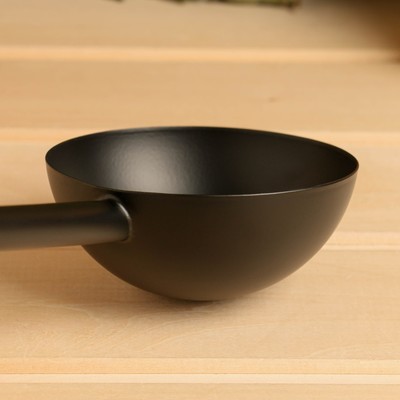 Ковш - черпак для бани и сауны, 200 мл, 45 см, сталь, чёрный