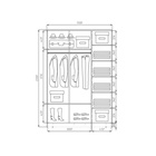 Шкаф–купе «Хит-22–15–15», 1500×620×2200 мм, цвет белый шагрень  (артикул 4786990)  большой выбор товаров оптом и в розницу по низким ценам с доставкой
