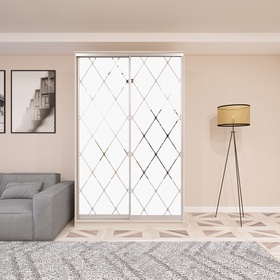 Шкаф–купе «Хит–22–15–66», 1500×620×2200 мм, цвет ясень шимо светлый/ромб большой на матовом  (артикул 4786999)  большой выбор товаров оптом и в розницу по низким ценам с доставкой