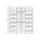 Шкаф–купе «–22-20/2–656», 2000×620×2200 мм, цвет белый шагрень/ромб большой на матовом  (артикул 4787399)  большой выбор товаров оптом и в розницу по низким ценам с доставкой