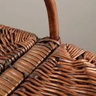 Корзина плетеная "Пикник", 41х32х17/30 см, лоза, ткань - Фото 3