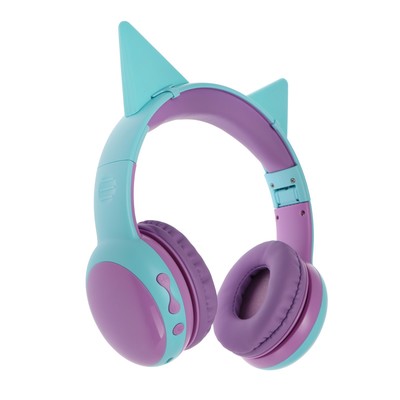 Детские наушники Perfeo KIDS, беспроводные,полноразмерные,микрофон, BT 5.0, 300 мАч, голубые