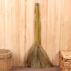 Веник рисовый с бамбуковой ручкой, 30х80 см, микс - фото 11101416