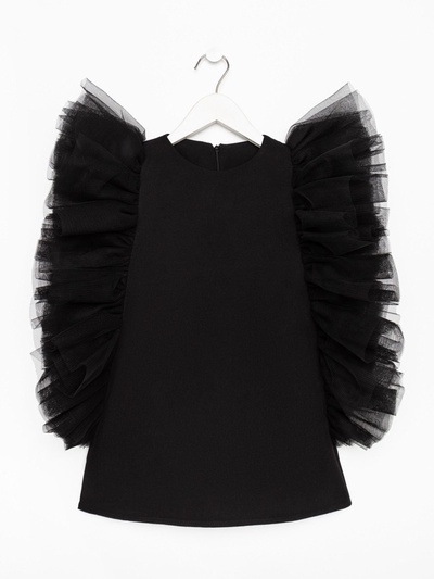 Платье нарядное для девочки MINAKU: PartyDress, прямое, чёрное, рост 110 см