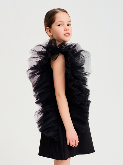 Платье нарядное для девочки MINAKU: PartyDress, прямое, чёрное, рост 134 см