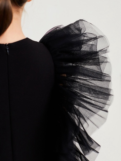 Платье нарядное для девочки MINAKU: PartyDress, прямое, чёрное, рост 134 см