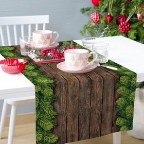 

Дорожка на стол «Еловое оформление», размер 140x40 см