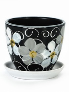 Горшок для цветов «Фиалка», 1 л, d=15 см, h=13 см, керамический, с поддоном - Фото 1