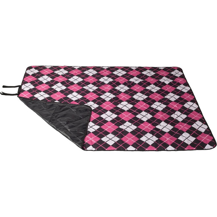 Плед для пикника «Чёрно-розовая клетка», размер 140x170 см