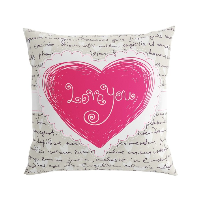 Подушка декоративная «Любить всем сердцем», размер 40x40 см