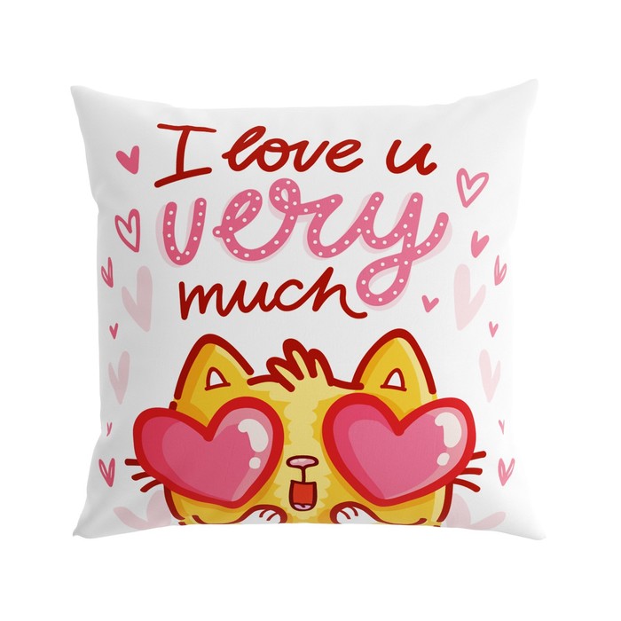 Подушка декоративная «Я люблю тебя сильно», размер 40x40 см - Фото 1