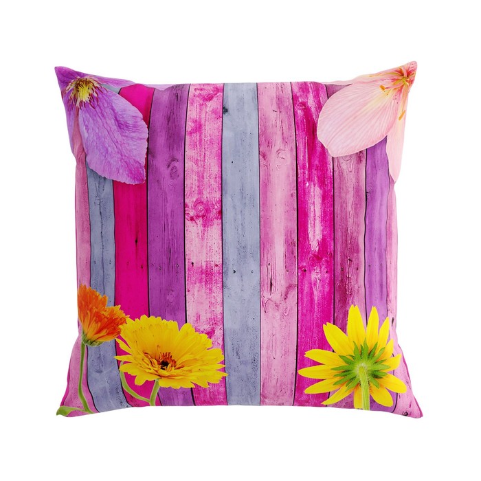 Подушка декоративная «Яркие цветы на ярком фоне», размер 40x40 см - Фото 1
