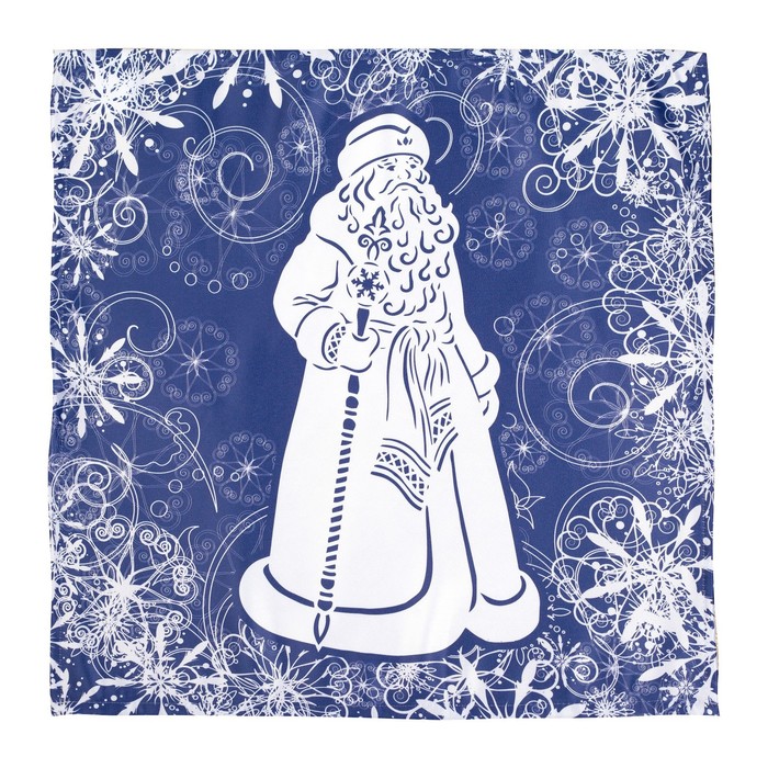 Салфетки «Зимние узоры и Дед Мороз», размер 40x40 см, 2 шт