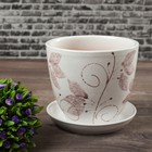 Горшок цветочный Лазурит сиреневый 1л с подставкой - Фото 1