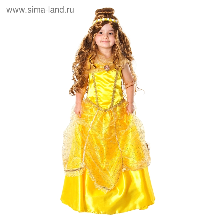 Карнавальный костюм «Принцесса Белль», текстиль, размер 34 рост 128 см - Фото 1