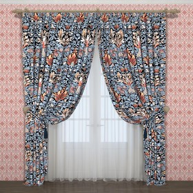 

Фотошторы «Восточный цветок», размер 145x260 см, 2 шт, блэкаут