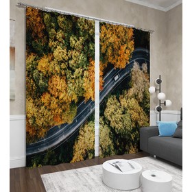 

Фотошторы «Осенний путь», размер 145x260 см, 2 шт, блэкаут