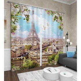

Фотошторы «Парижское небо», размер 145x260 см, 2 шт, блэкаут