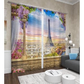

Фотошторы «Романтика Эйфелевой башни», размер 145x260 см, 2 шт, блэкаут