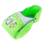 Сиденье для санок «Пингвин» со съёмным чехлом для ног на молнии, цвет салатовый - Фото 1