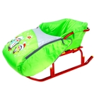 Сиденье для санок «Пингвин» со съёмным чехлом для ног на молнии, цвет салатовый - Фото 2