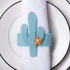 Набор декоративных колец «Синий кактус» - 4 шт., 100% п/э, фетр - Фото 2