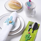 Набор декоративных колец «Синий кактус» - 4 шт., 100% п/э, фетр - Фото 3