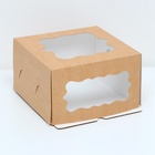 Кондитерская упаковка, "Bon appetit", 2 окна , 19 х19 х11,5 см 7816736