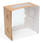 Кондитерская упаковка, "Bon appetit", 2 окна , 19 х19 х11,5 см 7816736