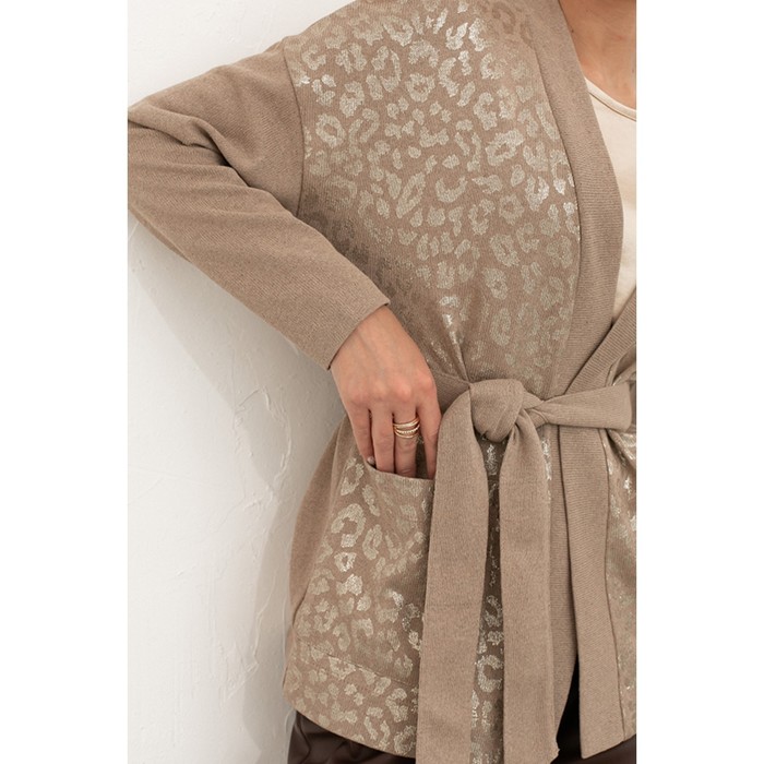 Кардиган женский, размер 58, цвет бежевый 60627 53543