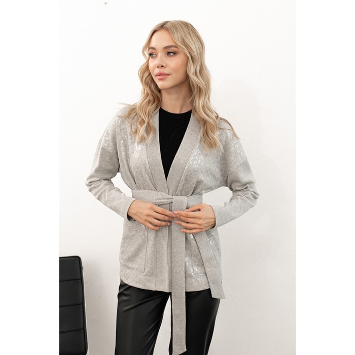 Кардиган женский, размер 52, цвет серый 53545