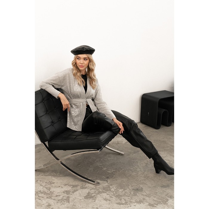 Кардиган женский, размер 52, цвет серый 53545