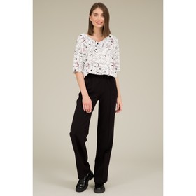 Костюм женский: блуза и брюки, размер 52, цвет черный